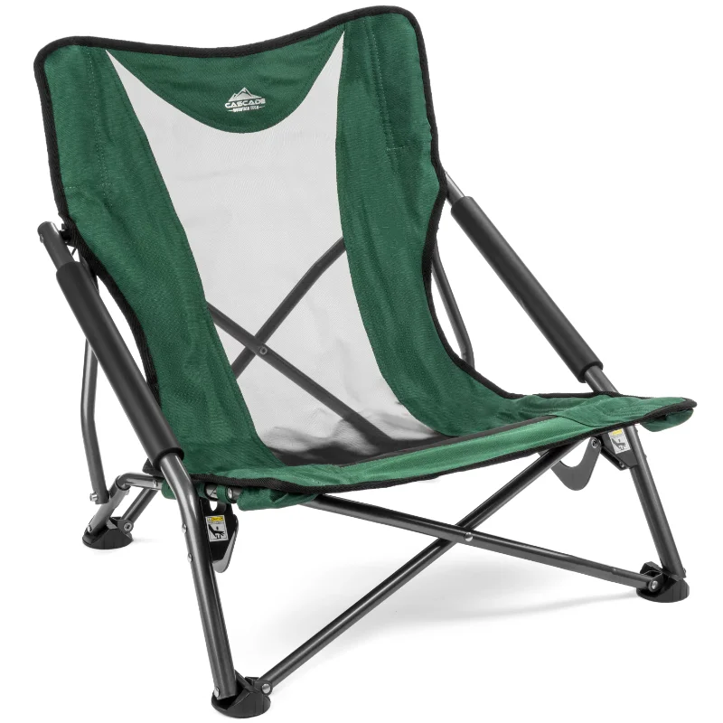 Kompakts, ar Zemu Profilu, Āra Locīšanas Nometnē Krēsls ar futlāris Zaļā Elpojošs Acs Auduma Āra Pludmales Krēsli Mēbeles