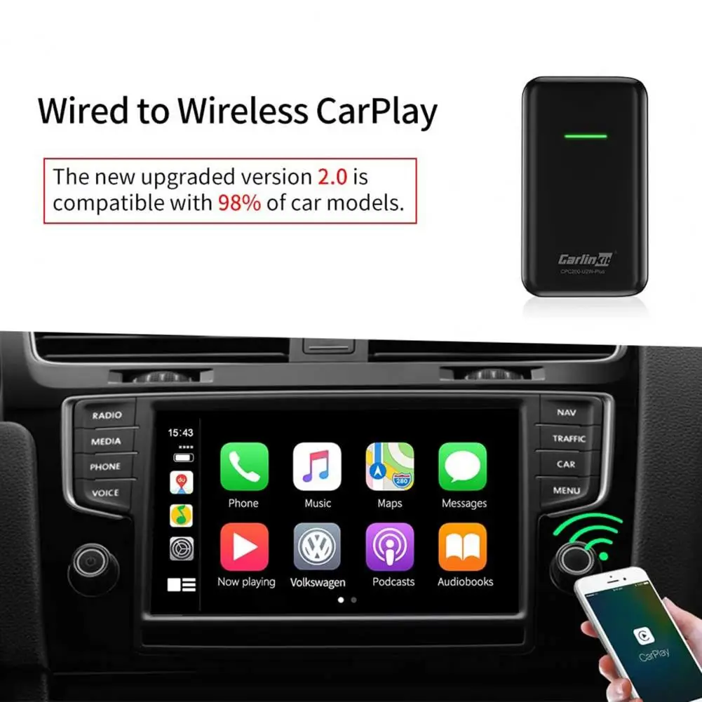 Mini Bezvadu Carplay Lodziņā Plug Spēlēt Bluetooth saderīgu Savienojums ar Vadu Bezvadu Auto Carplay Dongle Aktivators IOS 10+