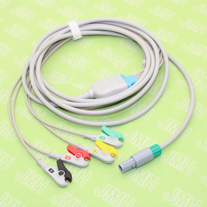 OEM Pielāgotu Produktu LEMO 12P Adatas, 4-Novadījumu EKG Kabelis IEC Klipu Elektrodu Leadwire