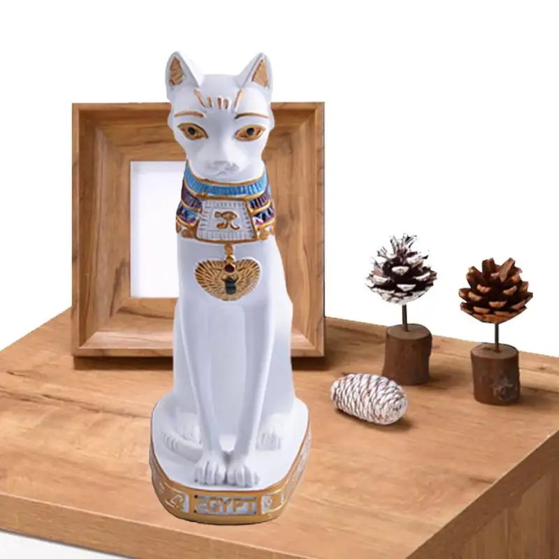 Pc Ēģiptes Kaķis Statuetes Statuja Apdare Vintage Kaķu Dieviete Lūksnes Statuja Mājas Dārzā Roku Cirsts Mājas Apdare Amatniecības